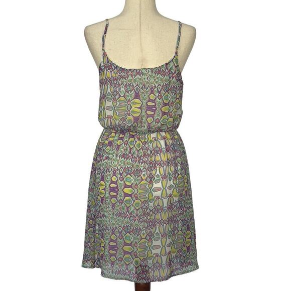 EVERLY ABSTRACT GEOMETRIC SLEEVELESS BLOUSON DRESS WOMEN'S SIZE MEDIUM - Picture 7 of 13